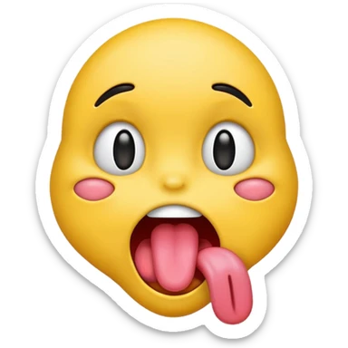 emoji with tongue out and drooling sticker