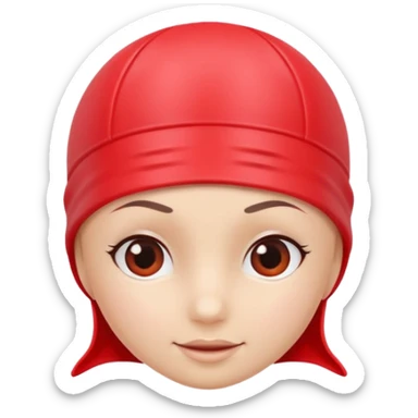 swim cap object icon, smooth rubber texture, bright color, pool equipment, 3D cartoon, mobile game icon style, centered, clean background, no text, no watermark
 sticker