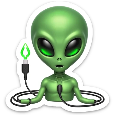 alien aux cord sticker