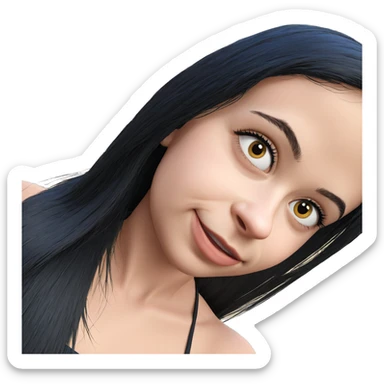 girl with black hair outdoors sticker