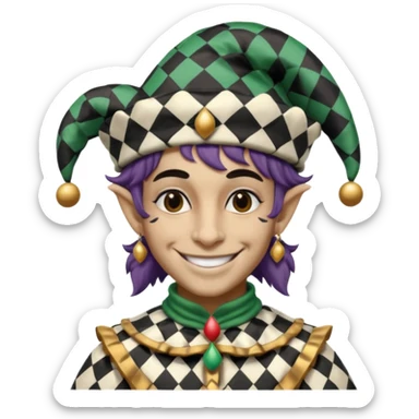 make a black and white jester sticker