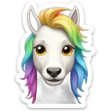 Posh-boy-with-golden-suit-and-blue-eyes-and-rainbow-unicorn-hair sticker