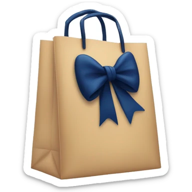 Store Shopping bag with a navy blue bow on it sticker