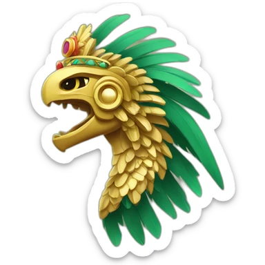 quetzalcoatl-frontview-wearing-a-mayan-golden-crown sticker