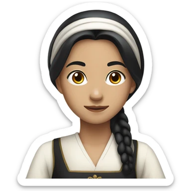 black hair female servant sticker