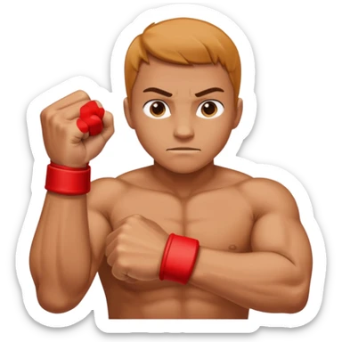 Left and Right fist from the top Perspektive with the Arms crossed over at the wrists  sticker