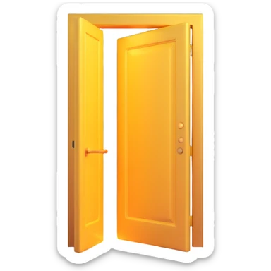 door slightly open with radiant golden light flooding out sticker