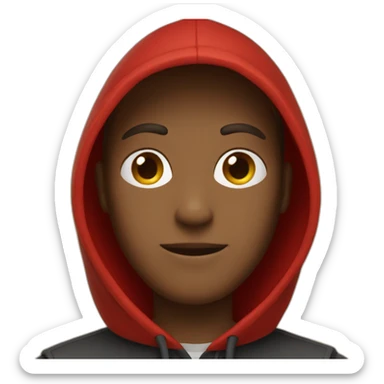 red hooded male sticker