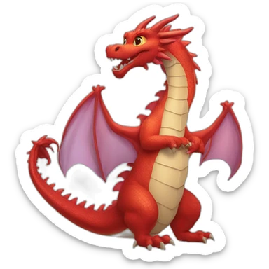 Un dragon qui fait le signe du cœur avec ses mains sticker