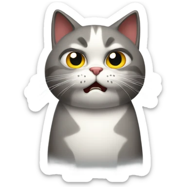 Angry cat with corsed arms sticker