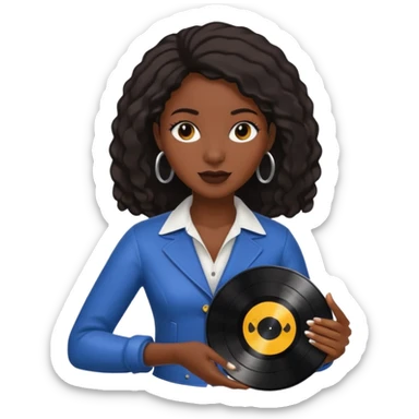 Vinyl Record Collector black woman sticker