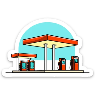 petroleum drop and gas station sticker