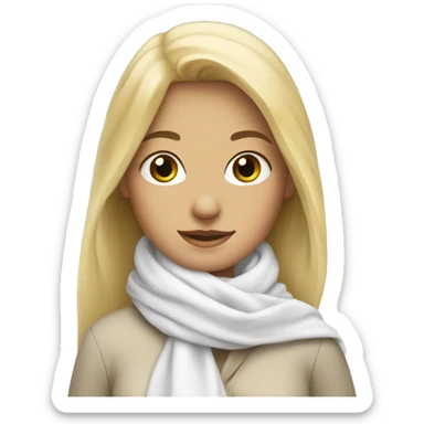 Blonde girl with white scarf sticker