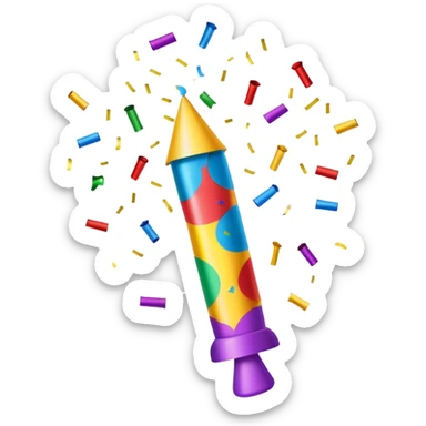 Colorful celebration with confetti and party poppers sticker