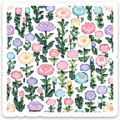 pastel flower garden sticker