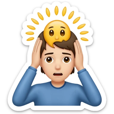 Shocked faint backwards with back of hand on forehead sticker