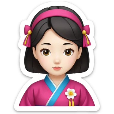 korean giro wearing hangbok sticker