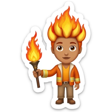 Person carrying fire in a horn the way people used to sticker