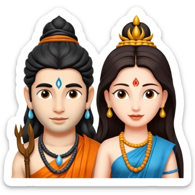 Sitting lord shiva and parvathi sticker