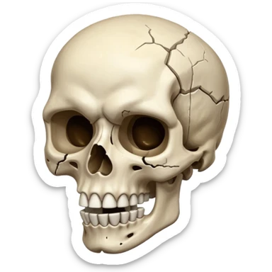 Skeleton head breaking egoistic sticker