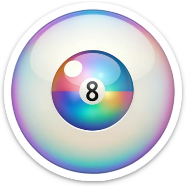 iridescent pearl 8 ball sticker