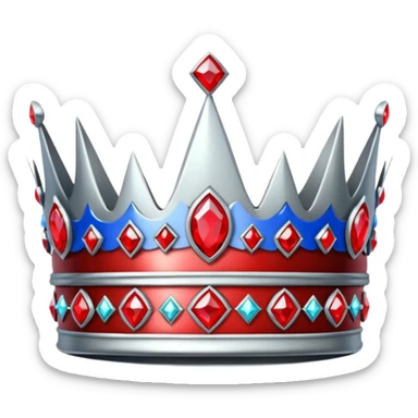 sliver crown with red gems more gems sticker