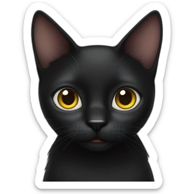 Black cat hear eyes sticker