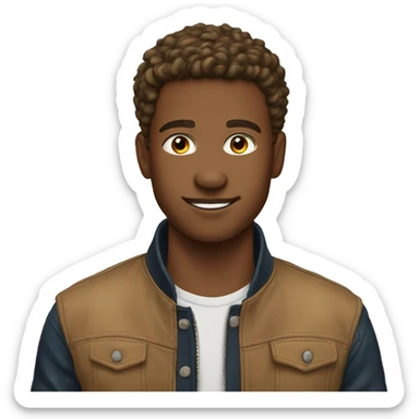 handsome boy middle cut hair lightskinned sticker