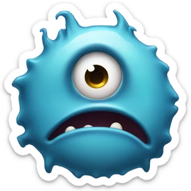a one eye monster sad and crying sticker