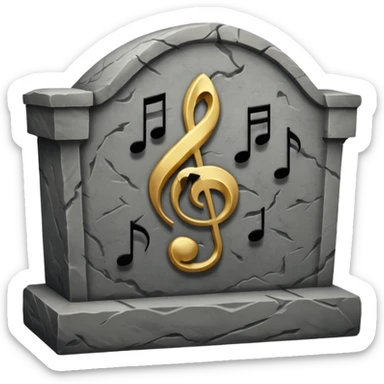 grave with music noteS sticker