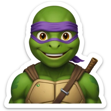 Donatello from Teenage Mutant Ninja Turtles, smiling sticker