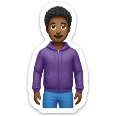 Emoji de un chico de color de piel morocha,con ropa nike violeta sticker