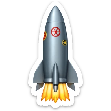 ICBM with nuclear tag sticker