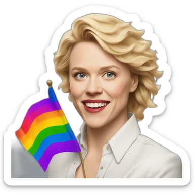 Kate McKinnon pull lgbt flag sticker