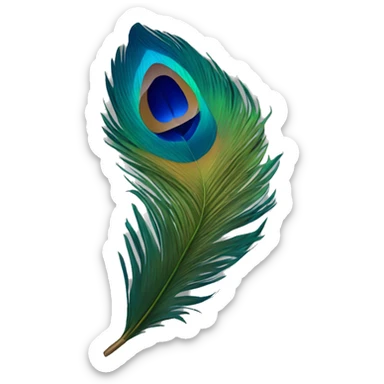Peacock feather attached to 🪈 sticker