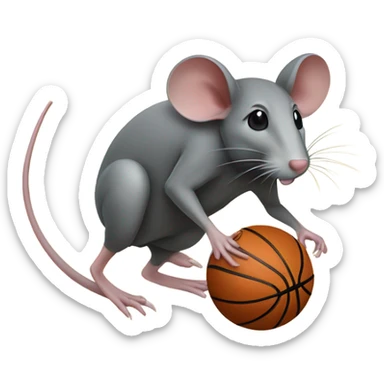 Rat playing basketball sticker