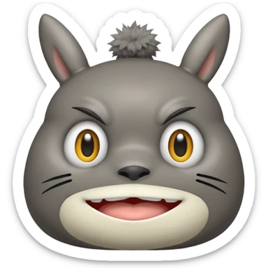 Totoro pogchamp emoji with big eyes sticker