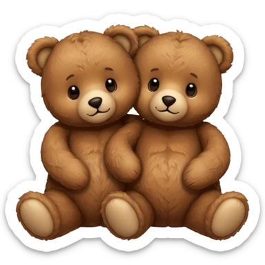 2 fluffy Teddy bears in love sticker