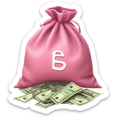 Pink bag with money sticker