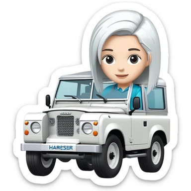 Land Rover with hairdresser written on side  sticker