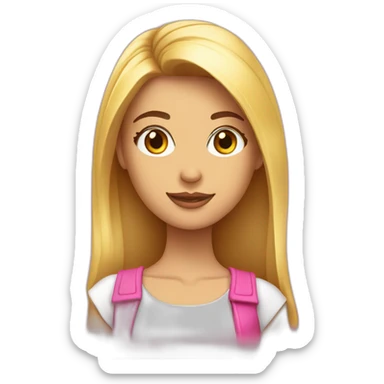 Una chica bonita con sastre rosado sticker