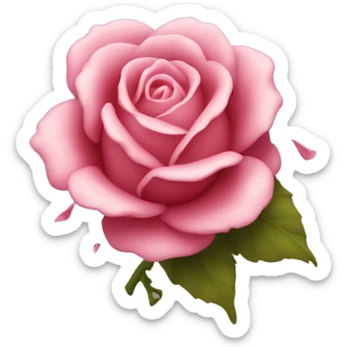withering rose with falling petals sticker