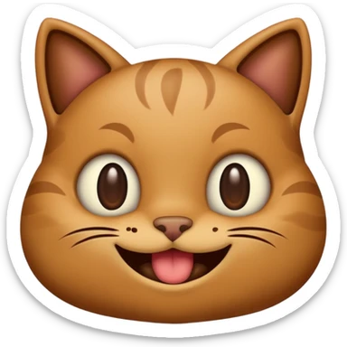 A cat emoji with poop on it smiling sticker