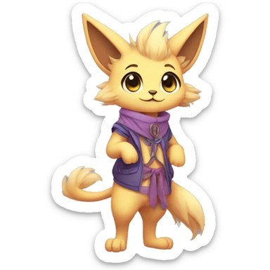 Anthro cool cute kawaii LiLaiRa-Modern-Vernid-Fakémon Full Body sticker