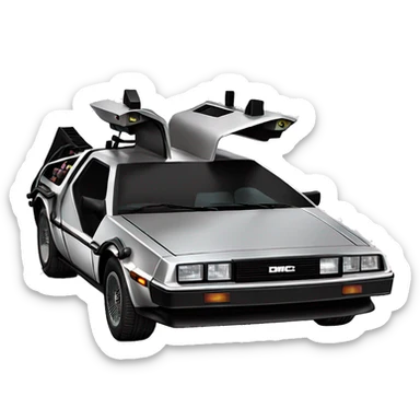 dmc delorean back to the future 3d sticker
