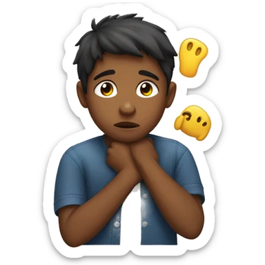 a boy holding ears sad and saying sorry make him hold his ears sticker