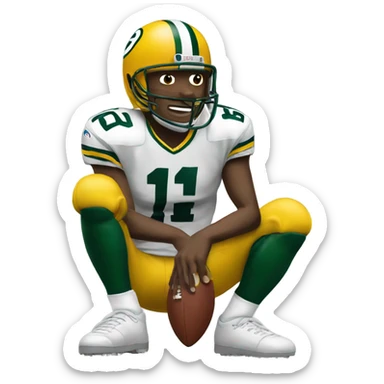 White Packers football player sticker