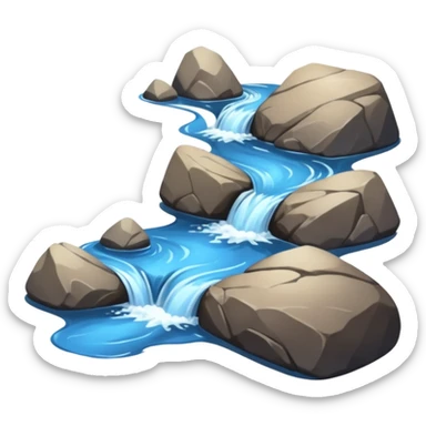 close-up of a wild river between two rocks sticker