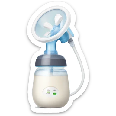 Portable round Breast pump with breast milk inside sticker