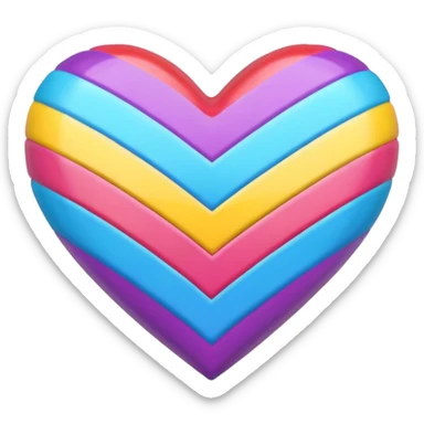 heart with a rainbow chevron sticker